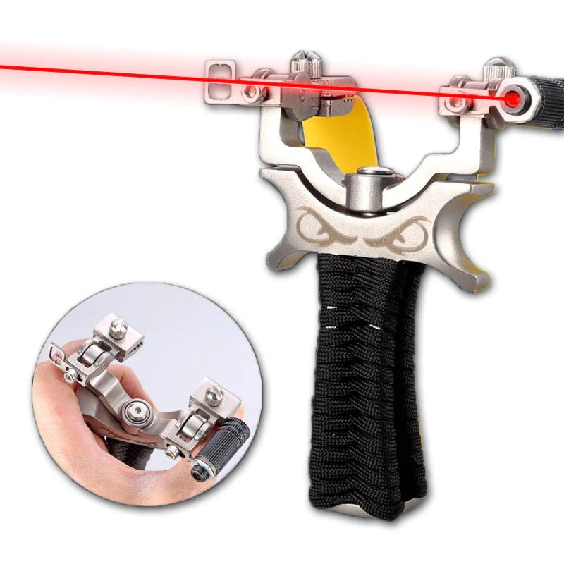 Stahl-Steinschleuder mit drehbarer Gabel und Laser Vorschaubild 5